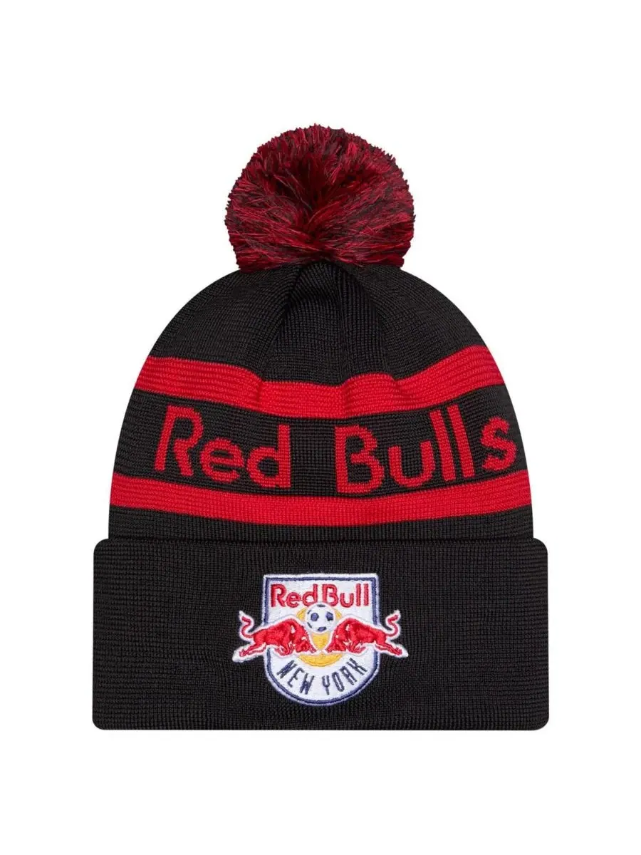 Вязаная шапка с отворотом и помпоном New York Red Bulls 2026 Jersey Hook New Era