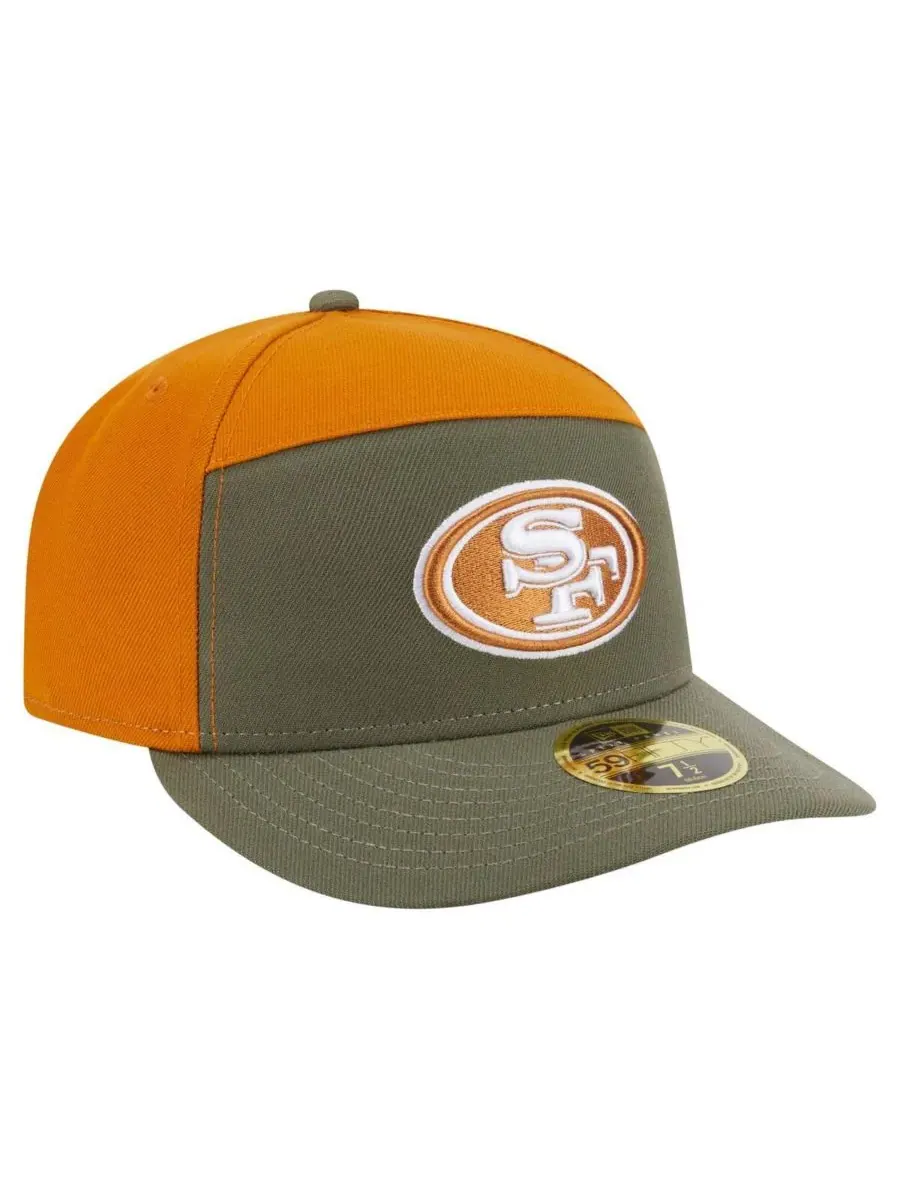 New Era Мужская кепка San Francisco 49ers Two-Tone Color Pack Split Panel 59FIFTY — изображение 4 из 5, оливковый коричневый