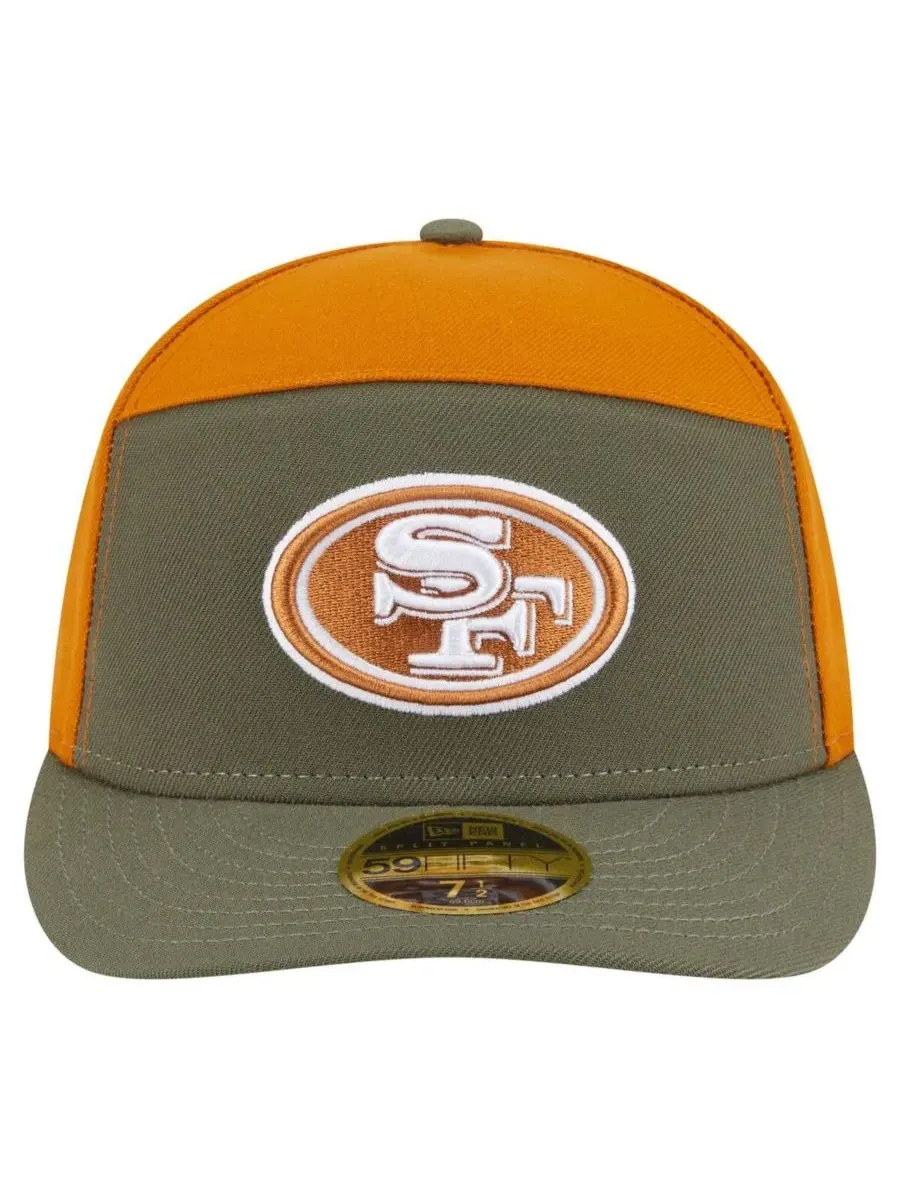 New Era Мужская кепка San Francisco 49ers Two-Tone Color Pack Split Panel 59FIFTY — изображение 5 из 5, оливковый коричневый