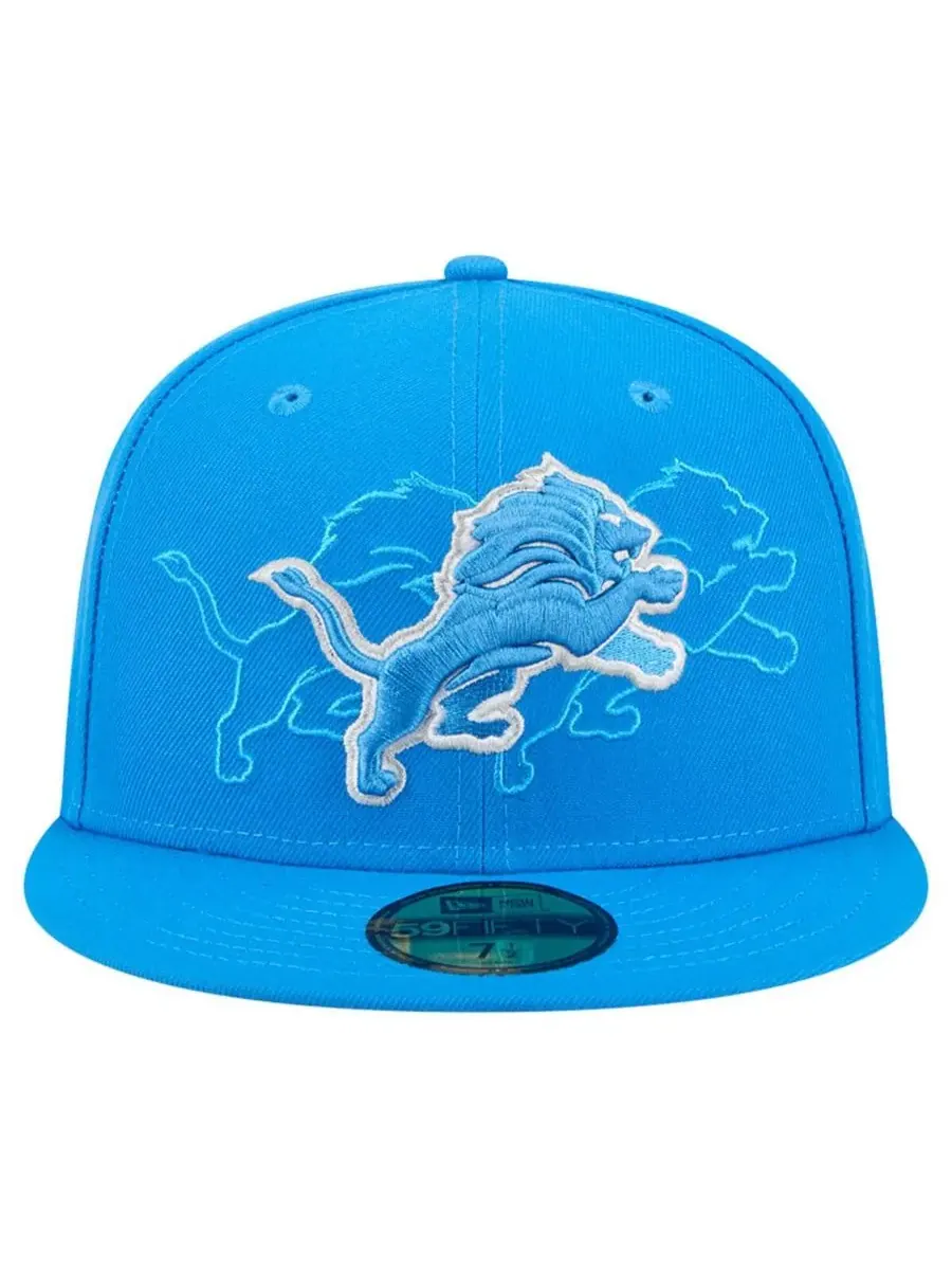New Era Мужская синяя бейсболка Detroit Lions Tri-Hit 59FIFTY Fitted Hat — изображение 2 из 4, синий