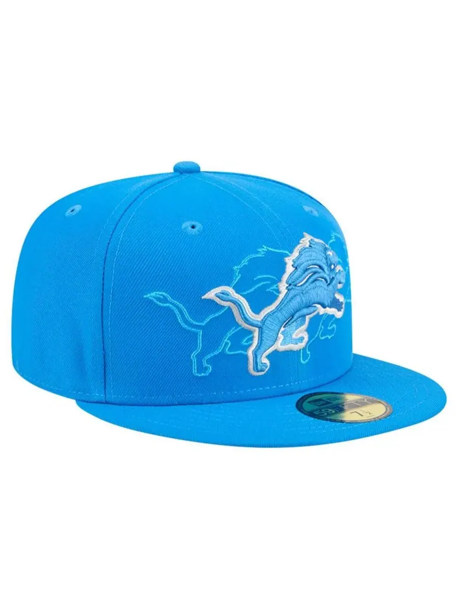 New Era Мужская синяя бейсболка Detroit Lions Tri-Hit 59FIFTY Fitted Hat — изображение 4 из 4, синий