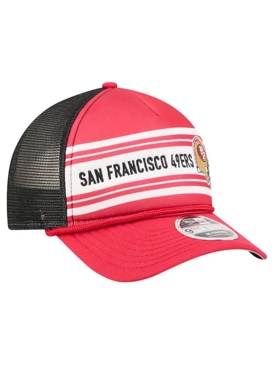 New Era Мужская красная регулируемая кепка San Francisco 49ers Linear A-Frame 9FORTY — изображение 4 из 5, красный