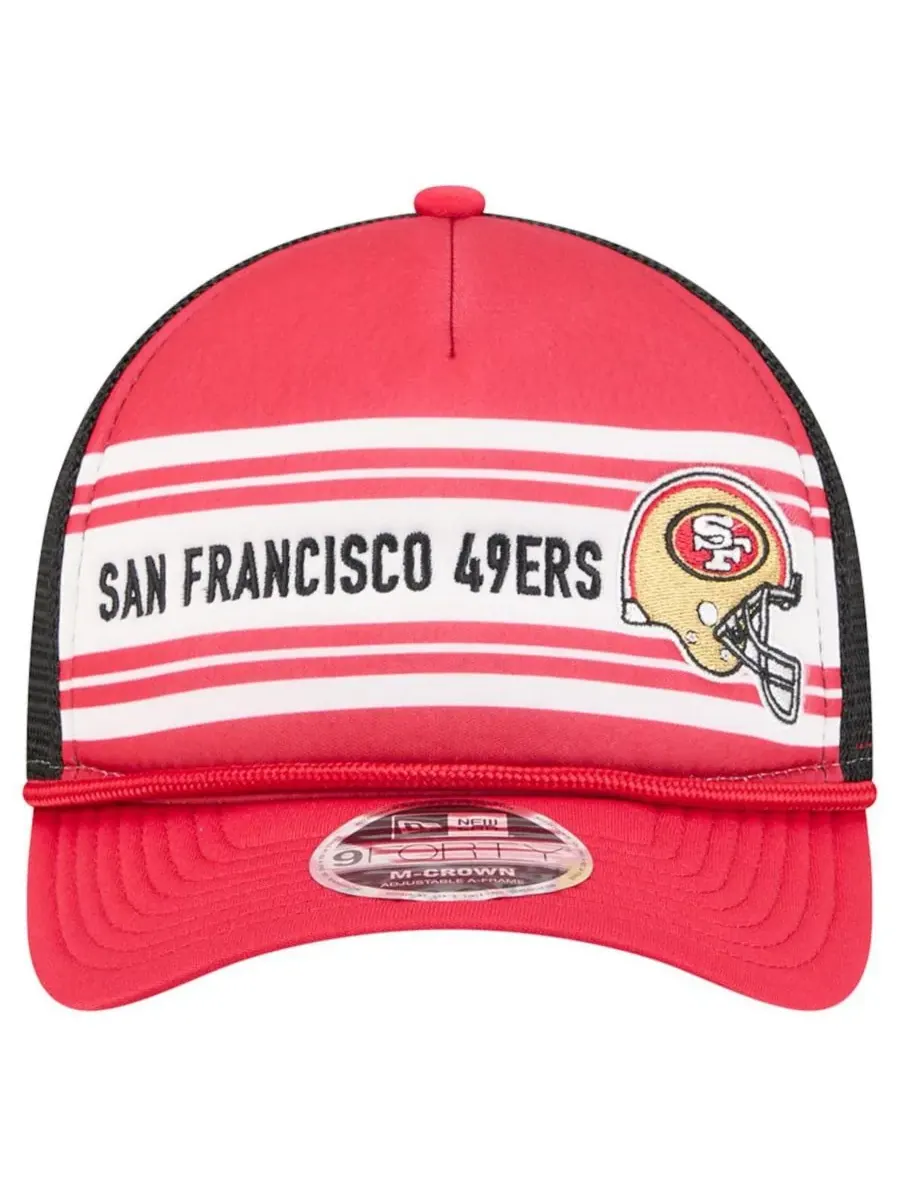 New Era Мужская красная регулируемая кепка San Francisco 49ers Linear A-Frame 9FORTY — изображение 5 из 5, красный
