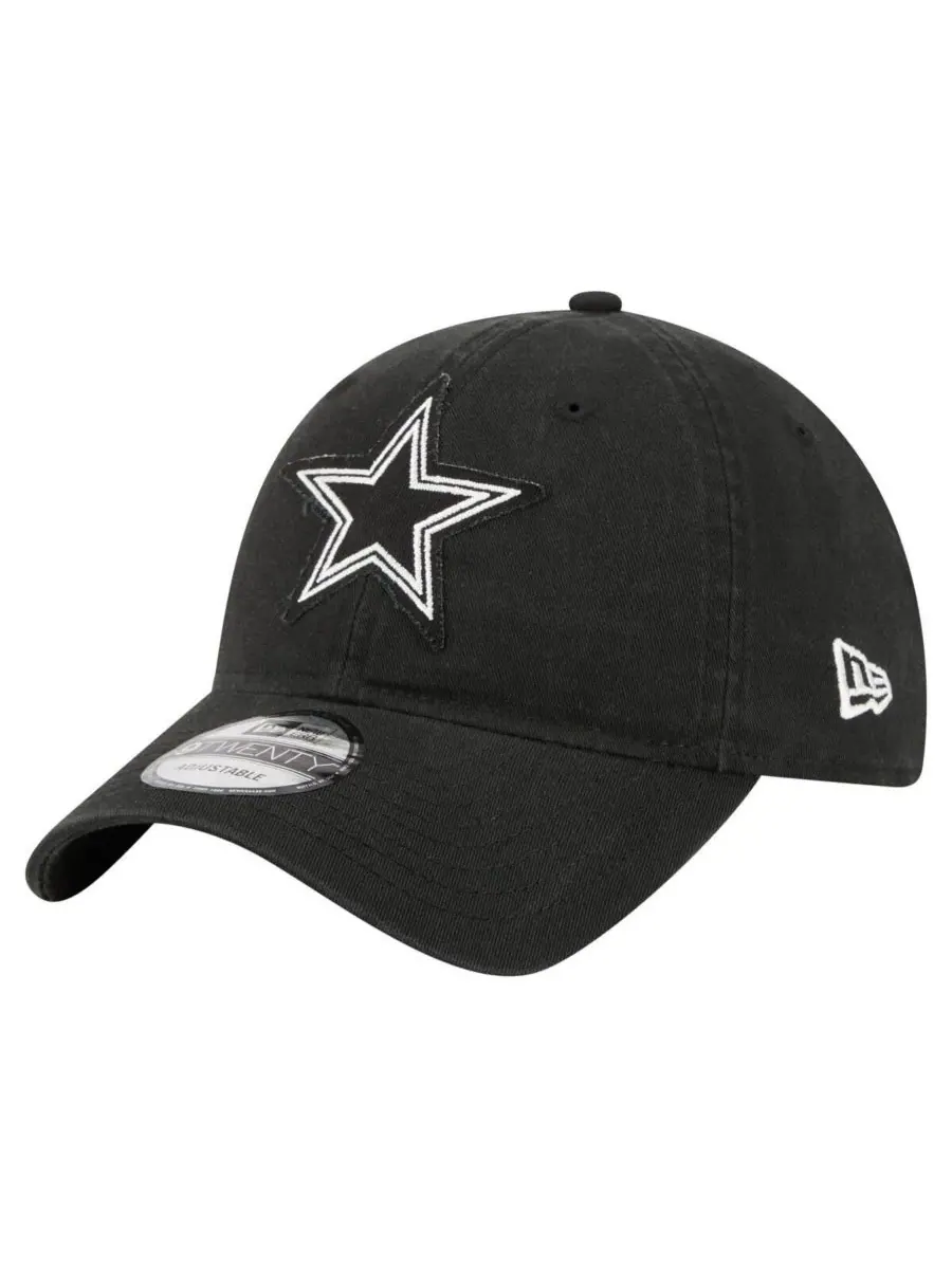 New Era Мужская черная регулируемая кепка Dallas Cowboys Stamp 9TWENTY