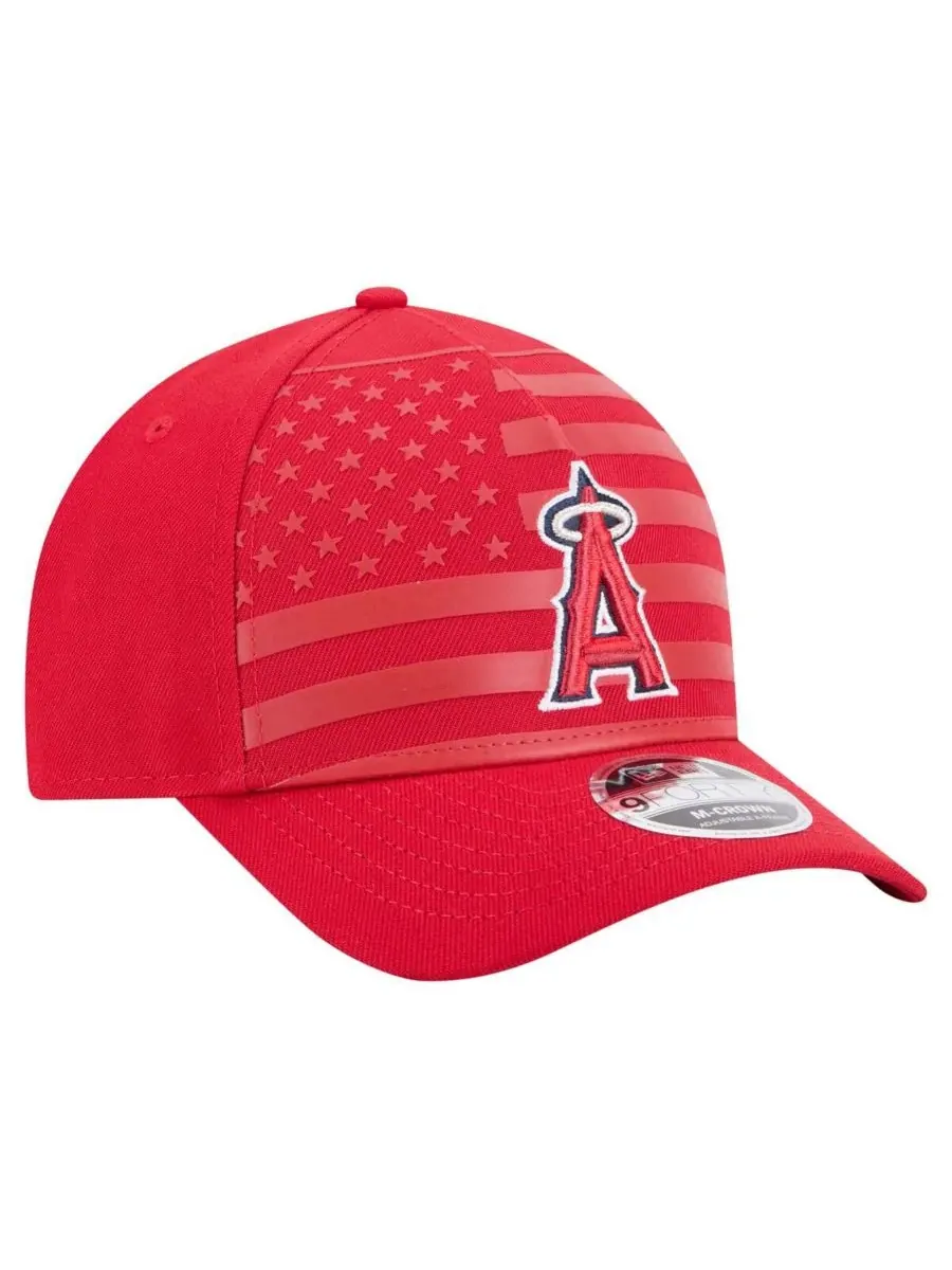 New Era Мужская красная кепка Los Angeles Angels с американским флагом, регулируемая, модель 9FORTY — изображение 2 из 4