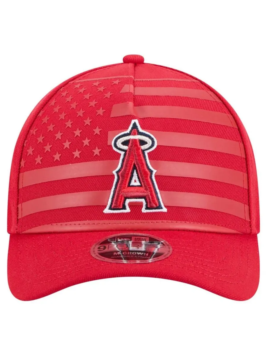 New Era Мужская красная кепка Los Angeles Angels с американским флагом, регулируемая, модель 9FORTY — изображение 3 из 4