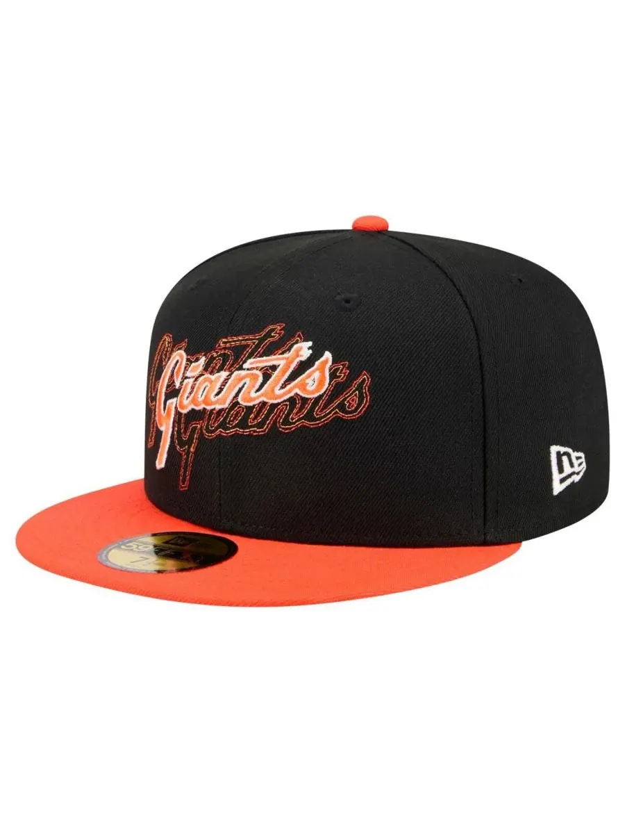 New Era Мужская черная бейсболка San Francisco Giants Shadow Stitch 59FIFTY