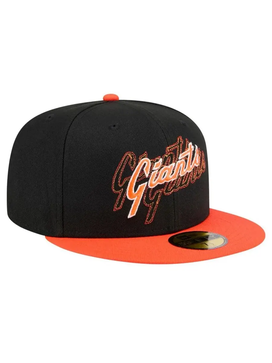 New Era Мужская черная бейсболка San Francisco Giants Shadow Stitch 59FIFTY — изображение 4 из 4, черный