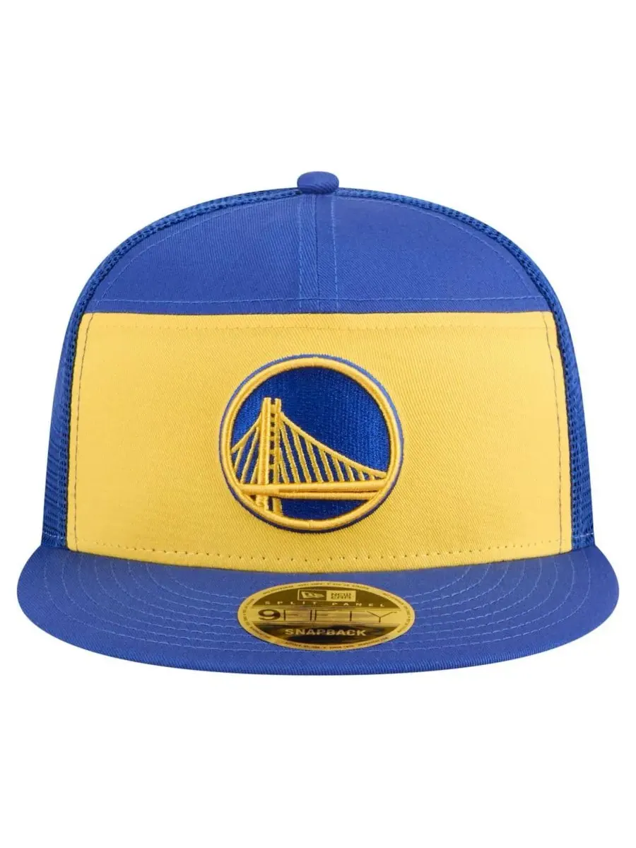 New Era Мужская бейсболка Golden State Warriors Outdoor Split Panel 9FIFTY Snapback — изображение 3 из 5, золотистый