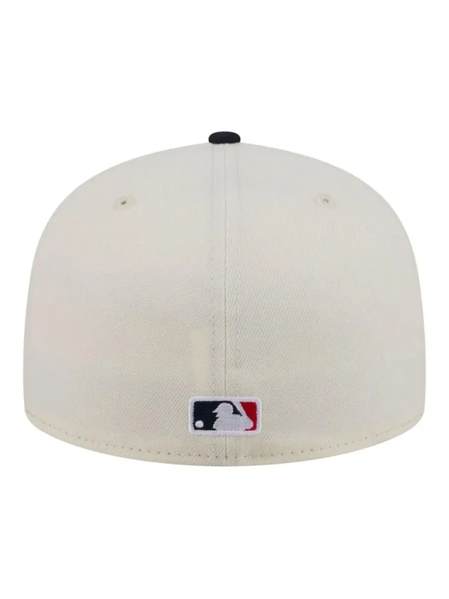 Бейсболка New Era Atlanta Braves Bullpen Cart 59FIFTY — изображение 4 из 5, кремовый темно-синий