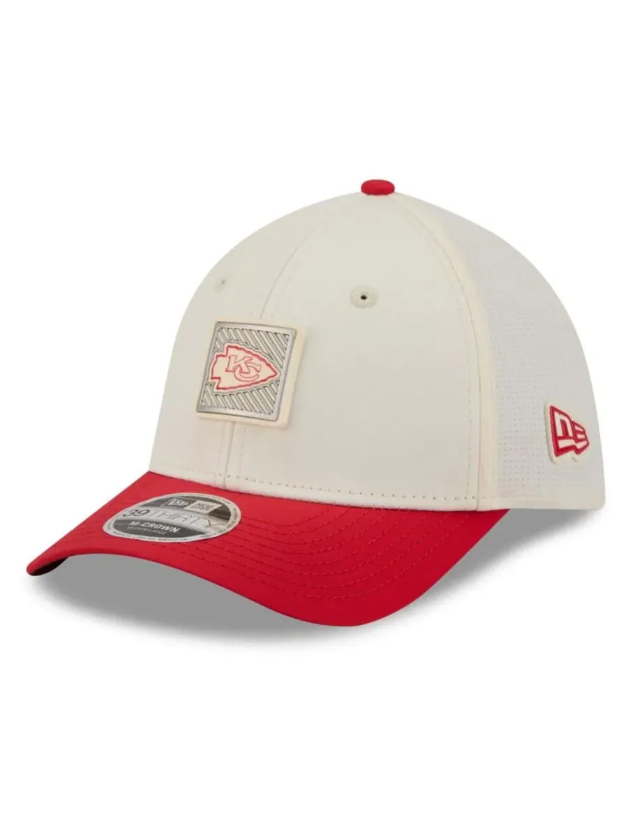 Кепка с козырьком Kansas City Chiefs 39THIRTY Flex Hat New Era — изображение 2 из 5, кремовый красный