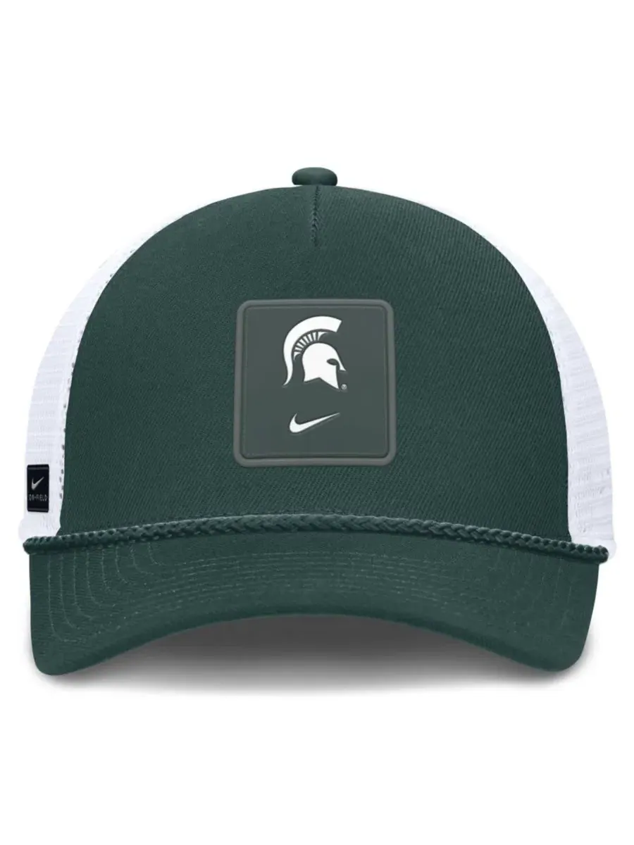 Бейсболка-тракер с принтом Michigan State Spartans Nike — изображение 2 из 4, зеленый белый