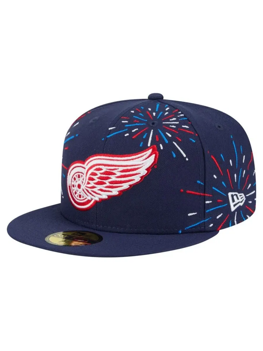 New Era Мужская темно-синяя бейсболка Detroit Red Wings Americana Fireworks 59FIFTY
