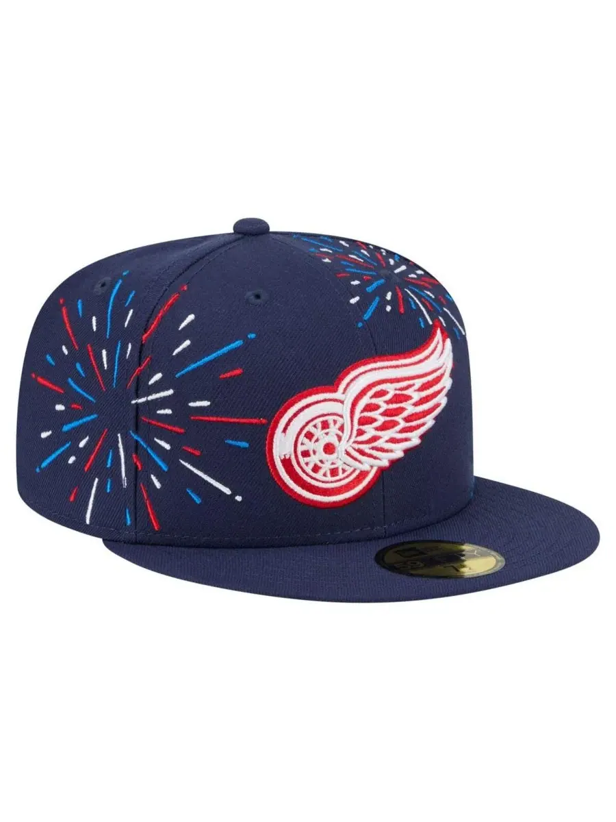 New Era Мужская темно-синяя бейсболка Detroit Red Wings Americana Fireworks 59FIFTY — изображение 3 из 4, темно-синий