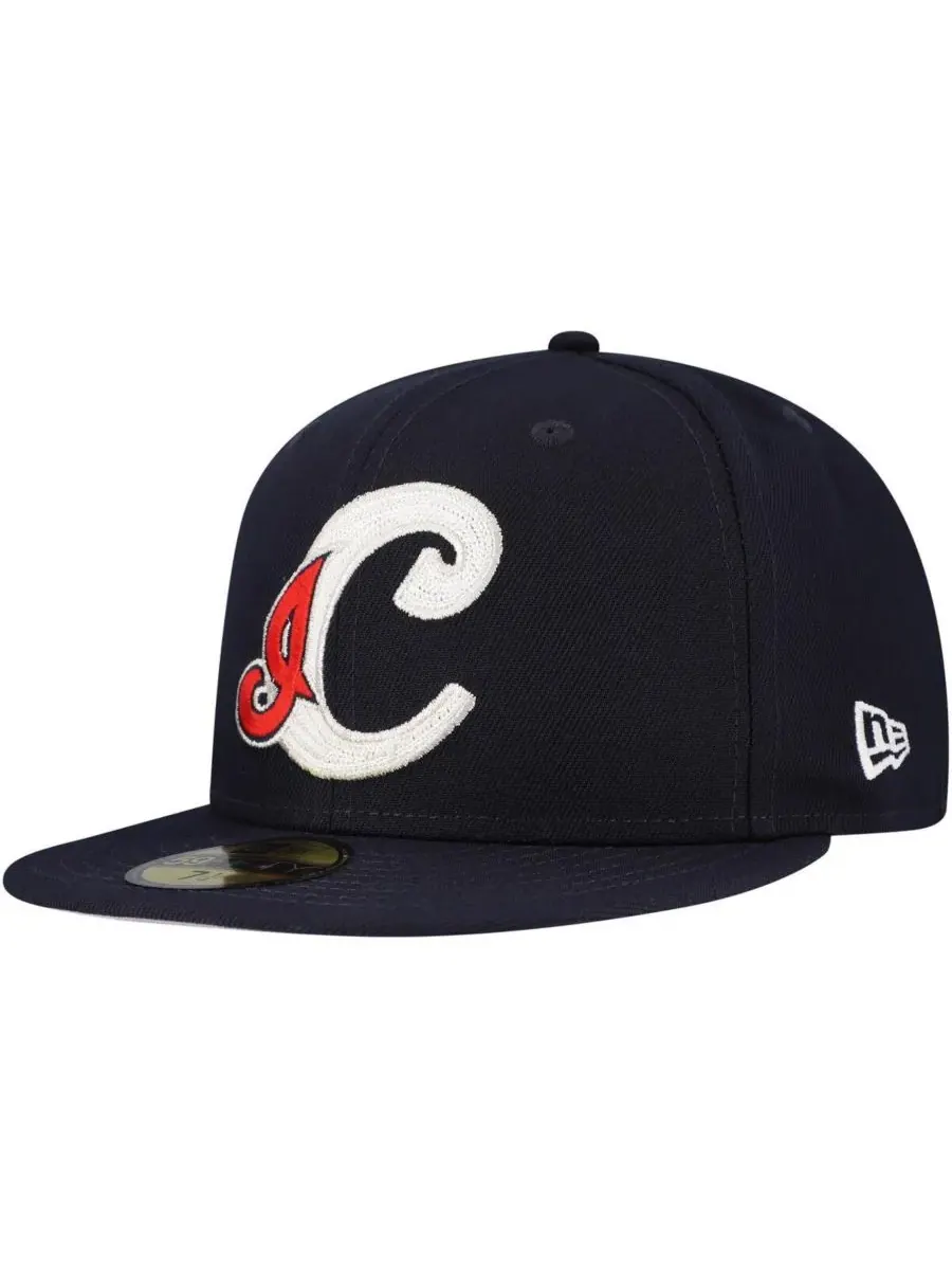 New Era Мужская темно-синяя бейсболка Cleveland Indians Cooperstown Collection Duo Logo 2.0 59FIFTY