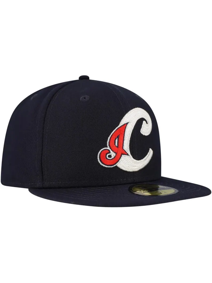 New Era Мужская темно-синяя бейсболка Cleveland Indians Cooperstown Collection Duo Logo 2.0 59FIFTY — изображение 3 из 4