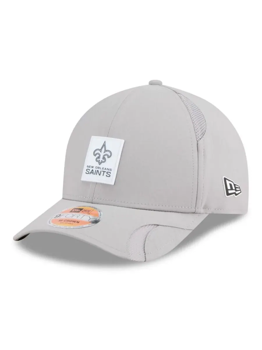 New Era Мужская серая регулируемая кепка New Orleans Saints 2025 Sideline M-Crown 9FORTY