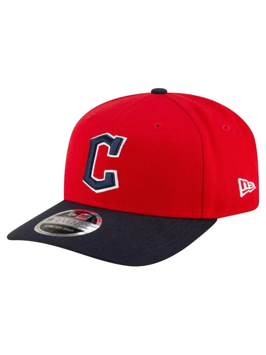 New Era Мужская красно-черная реплика бейсболки Cleveland Guardians Player 9SEVENTY с регулируемым