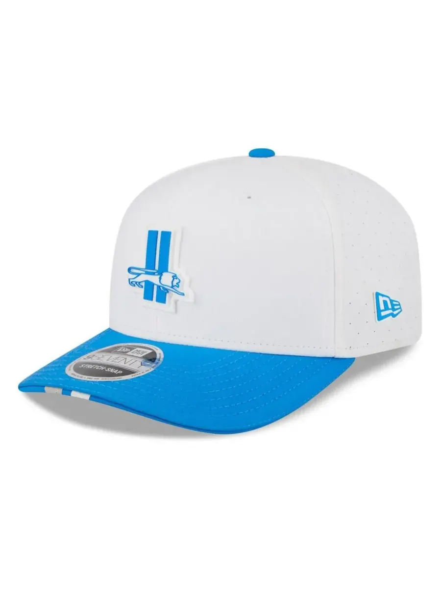 New Era Мужская бело-синяя регулируемая кепка Detroit Lions с логотипом тренировочного лагеря НФЛ