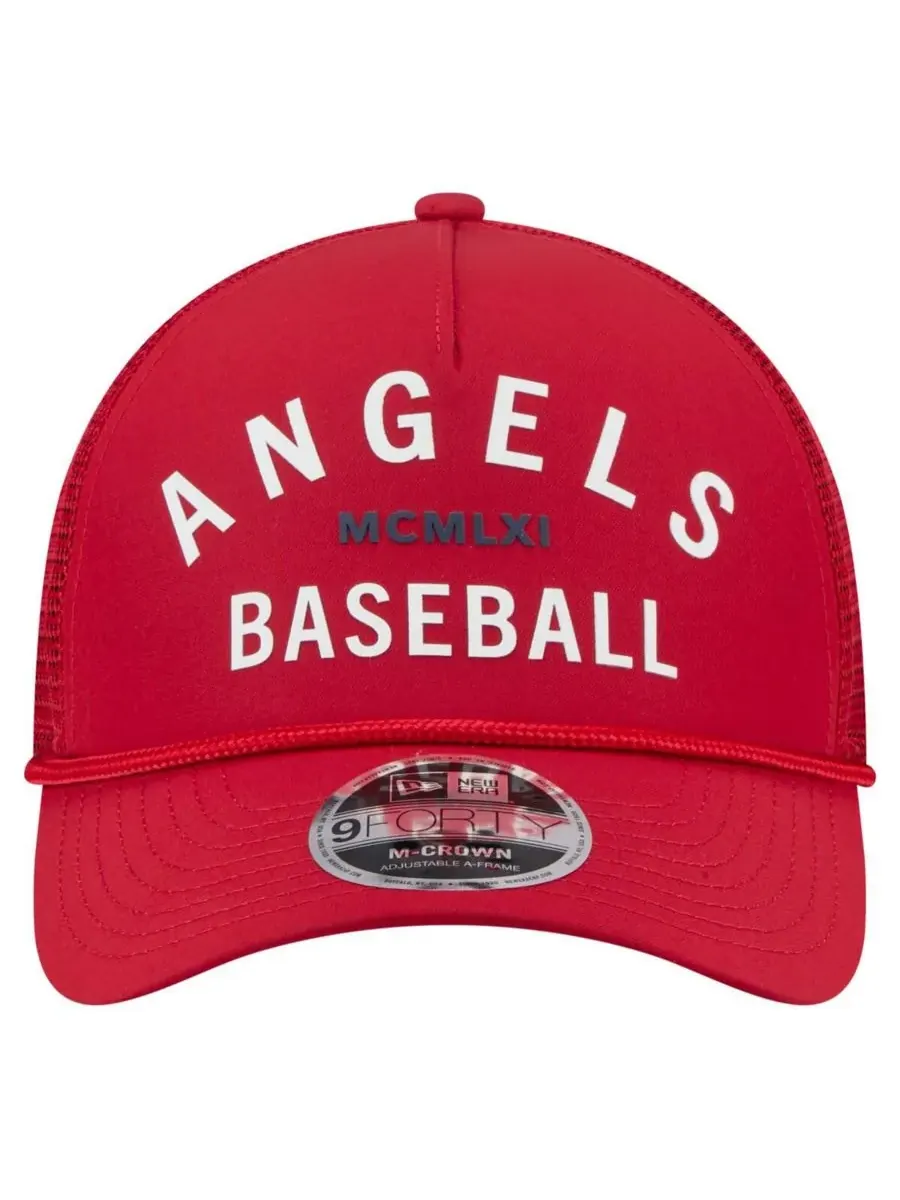 New Era Мужская красная минималистичная регулируемая кепка Los Angeles Angels 9FORTY A-Frame — изображение 2 из 4, красный