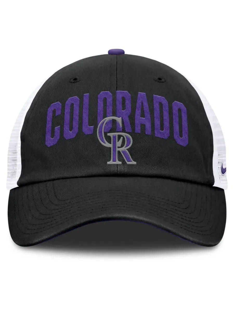 Бейсболка-тракер с вышитым логотипом Colorado Rockies Nike — изображение 2 из 5, черный белый