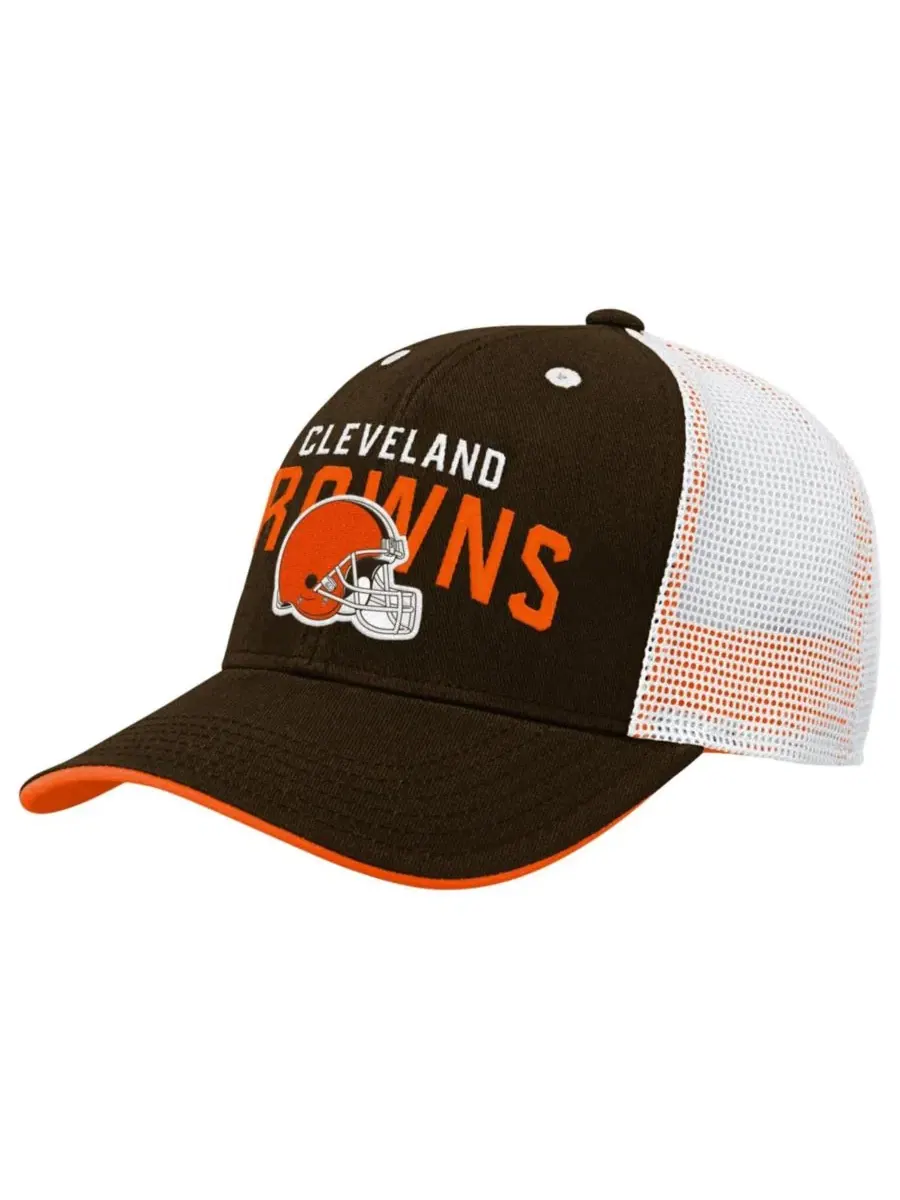 Бейсболка кепка Cleveland Browns Core Lockup Trucker с вышитым логотипом Outerstuff