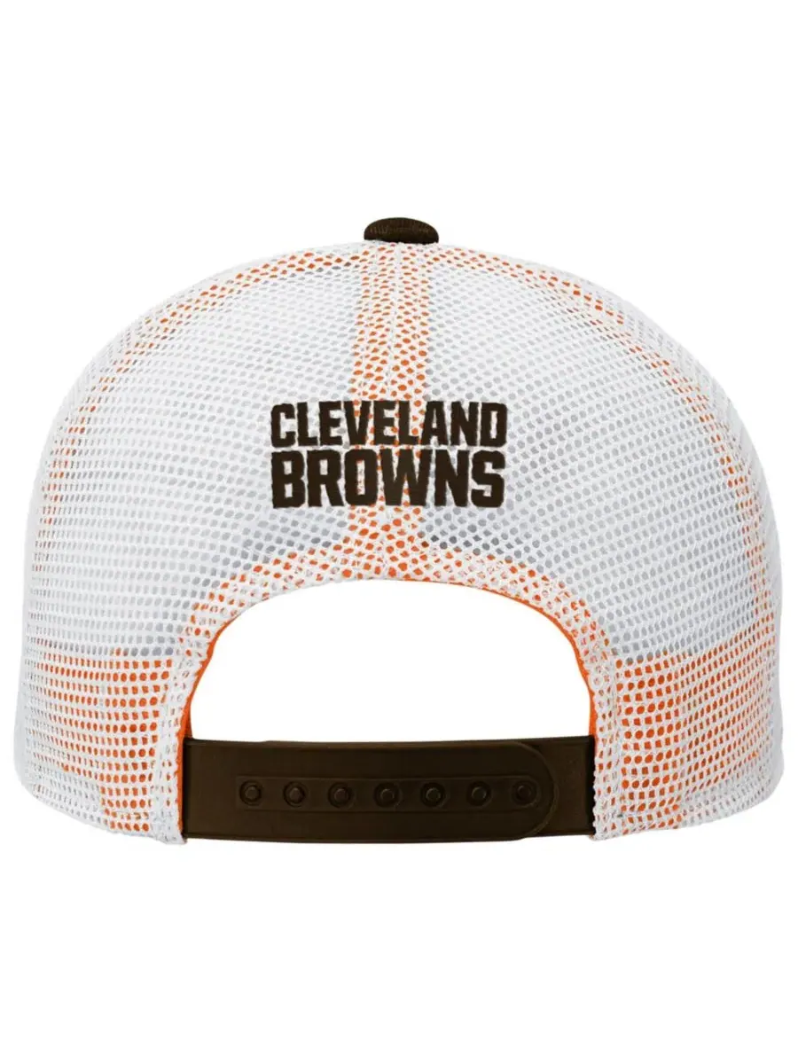 Бейсболка кепка Cleveland Browns Core Lockup Trucker с вышитым логотипом Outerstuff — изображение 2 из 3, коричневый