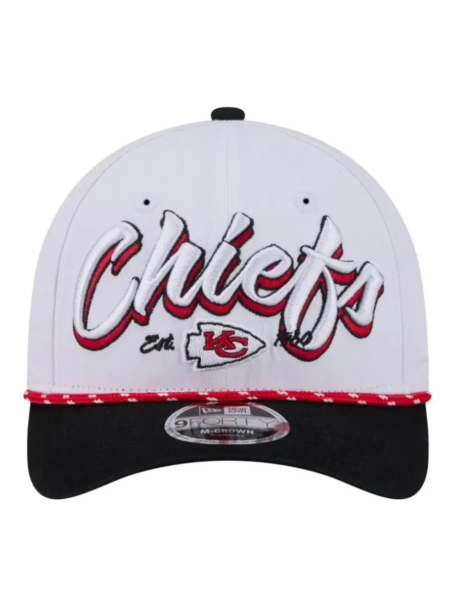 Бейсболка с вышитым логотипом Kansas City Chiefs Team Loyal A-Frame 9FORTY New Era — изображение 2 из 5, белый