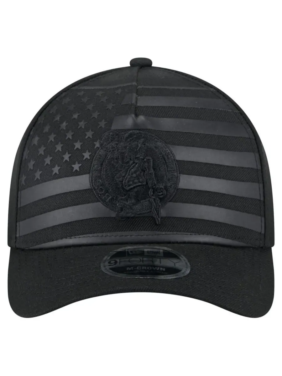 New Era Мужская черная регулируемая кепка Boston Celtics Game Day Flag A-Frame 9FORTY — изображение 5 из 5, черный