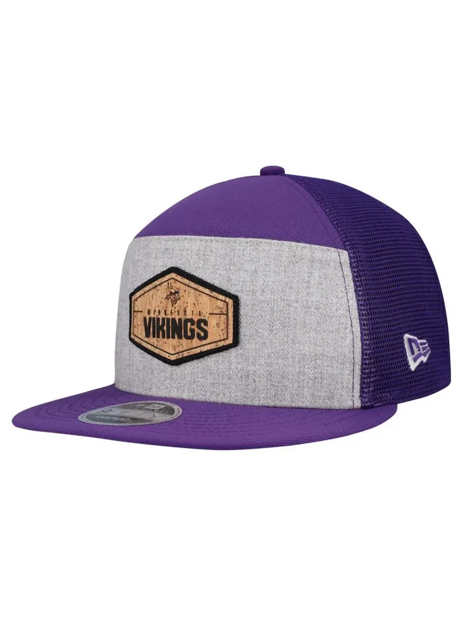 New Era Мужская серо-фиолетовая кепка-тракер Minnesota Vikings с пробковой вставкой и регулируемой