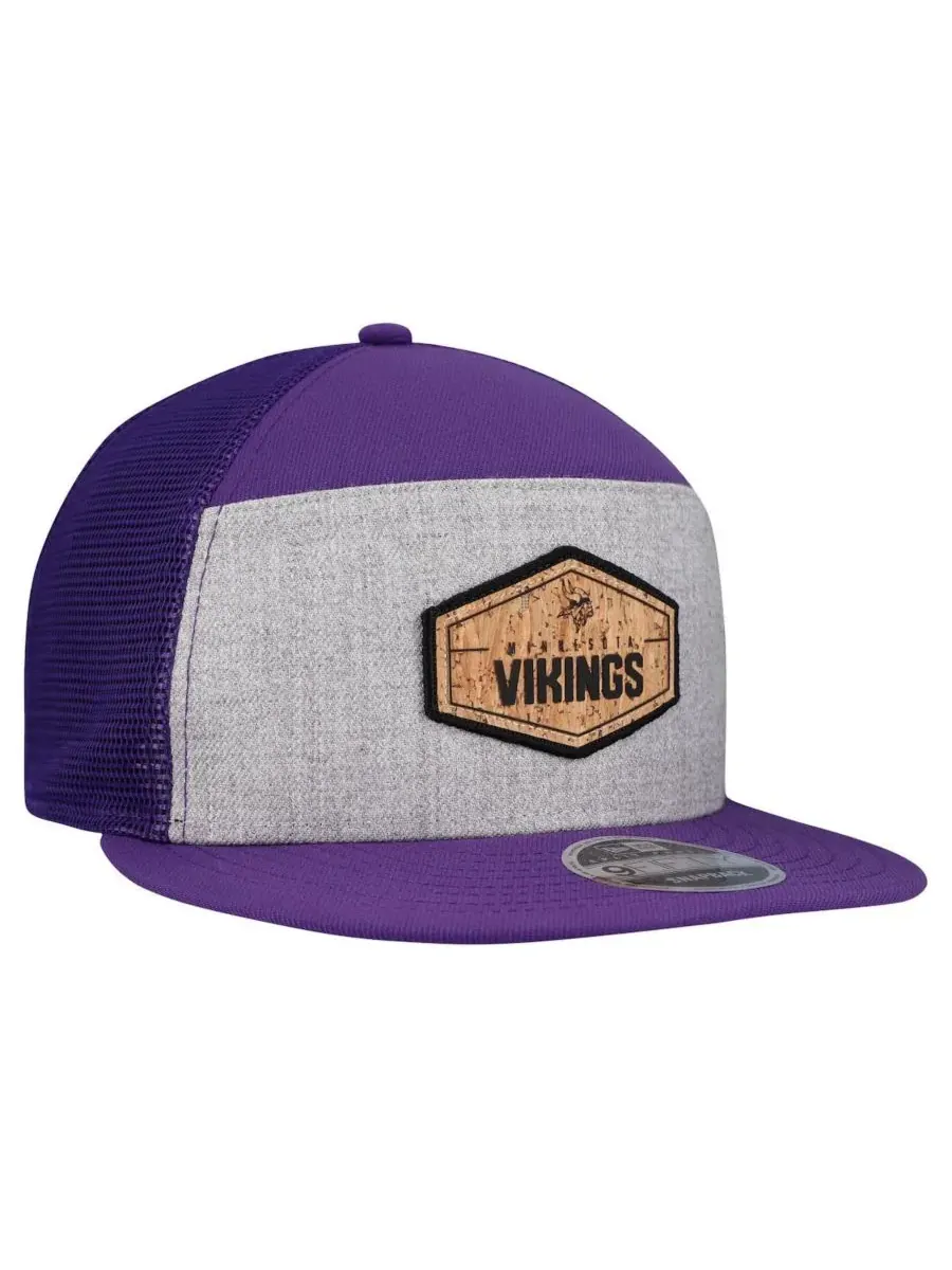 New Era Мужская серо-фиолетовая кепка-тракер Minnesota Vikings с пробковой вставкой и регулируемой — изображение 3 из 4