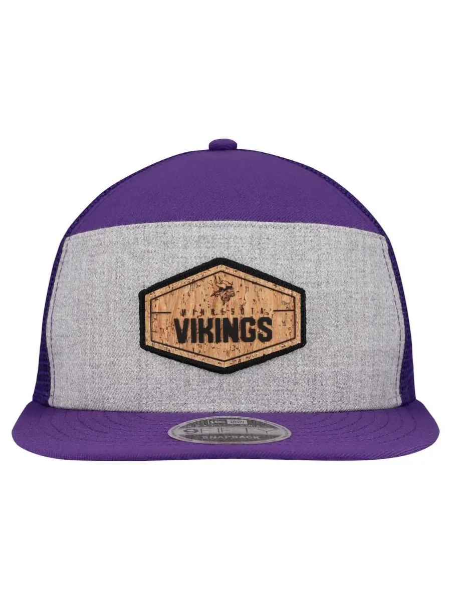New Era Мужская серо-фиолетовая кепка-тракер Minnesota Vikings с пробковой вставкой и регулируемой — изображение 4 из 4