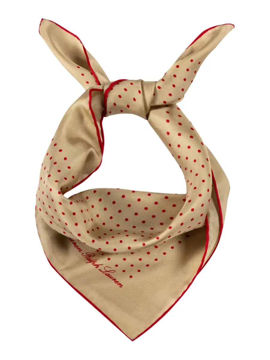 Шарф Core Dot Square Lauren Ralph Lauren — изображение 2 из 3, бежевый