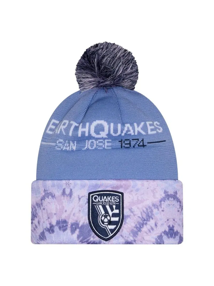 Вязаная шапка с помпоном San Jose Earthquakes 2026 Jersey Hook Cuffed New Era