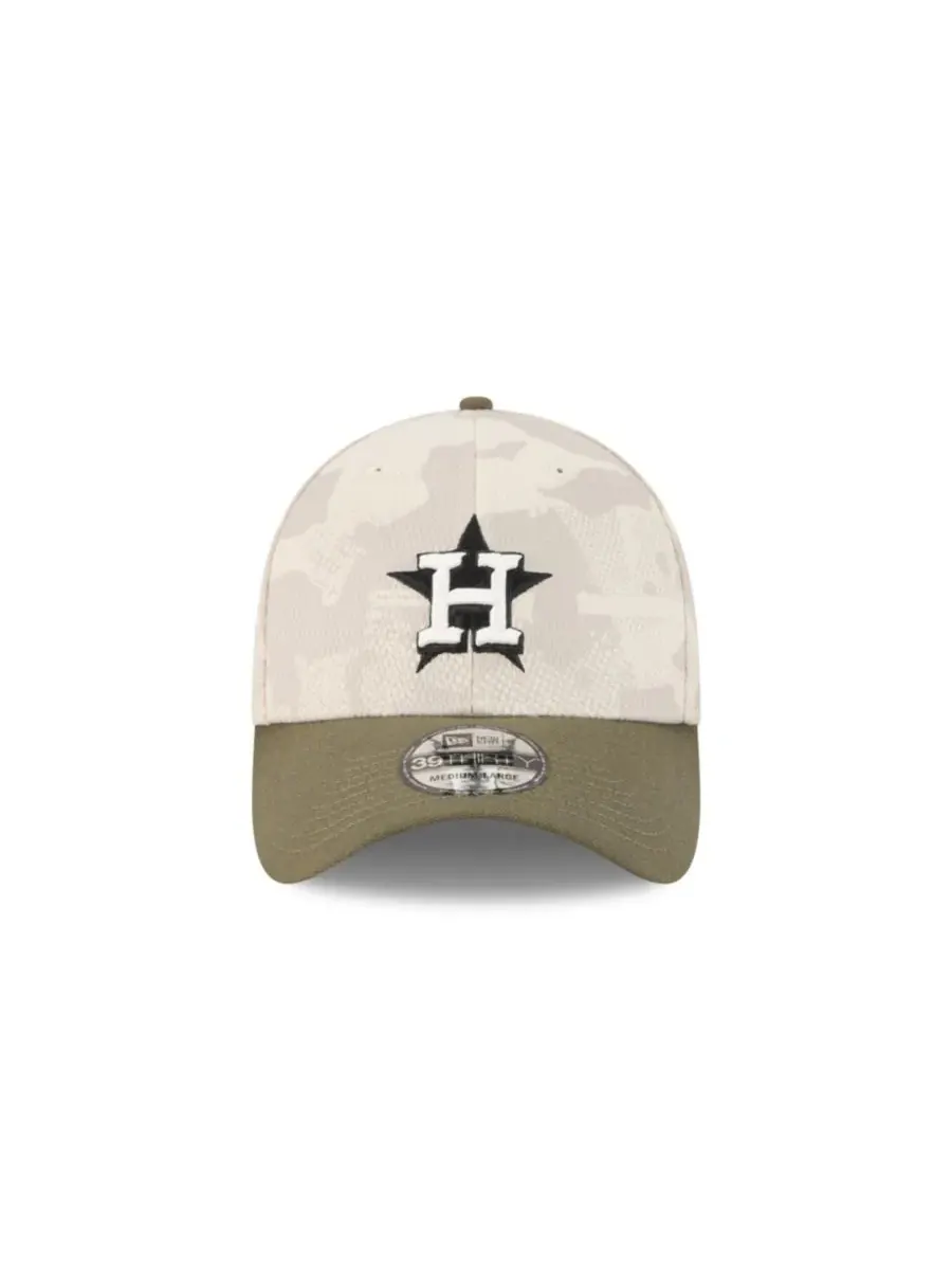 New Era Мужская светло-бежевая/оливковая кепка Houston Astros 2025, посвященная Дню вооруженных — изображение 3 из 7