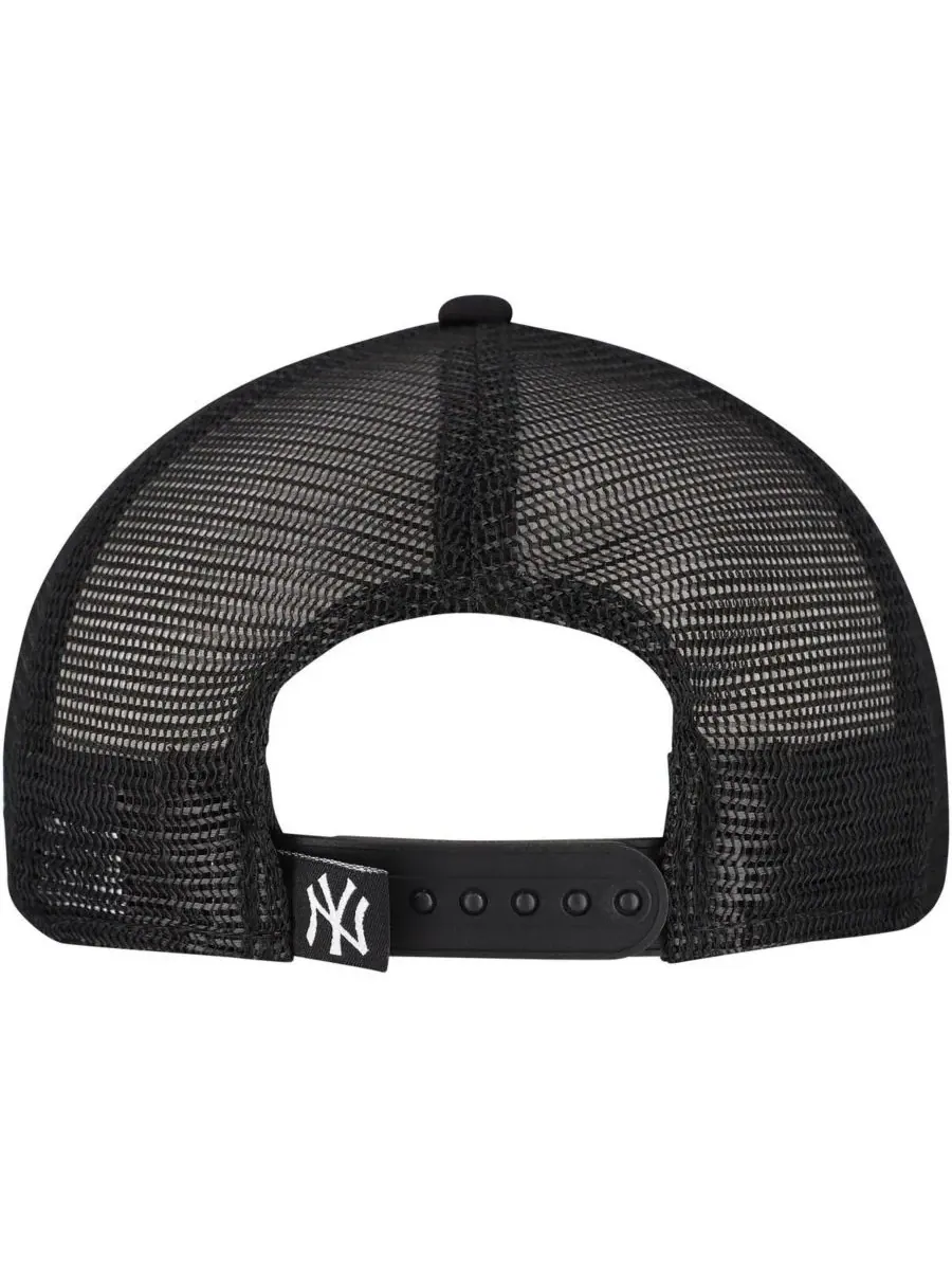 New Era Мужская черная кепка New York Yankees Retro Bold A-Frame Trucker 9FORTY с регулируемым — изображение 3 из 5, черный