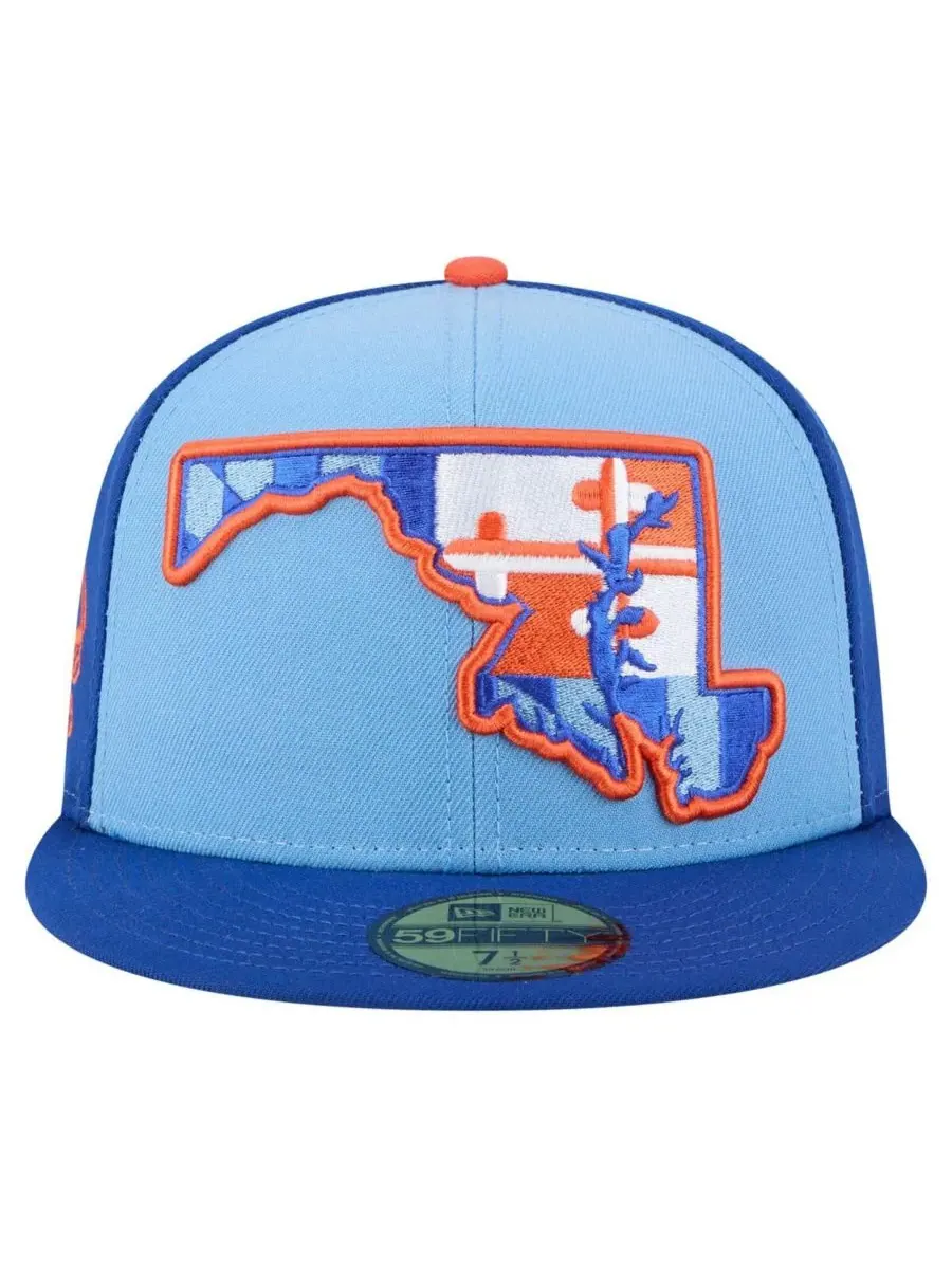 New Era Мужская синяя бейсболка Aberdeen IronBirds из аутентичной коллекции 59FIFTY — изображение 2 из 4, светлый синий