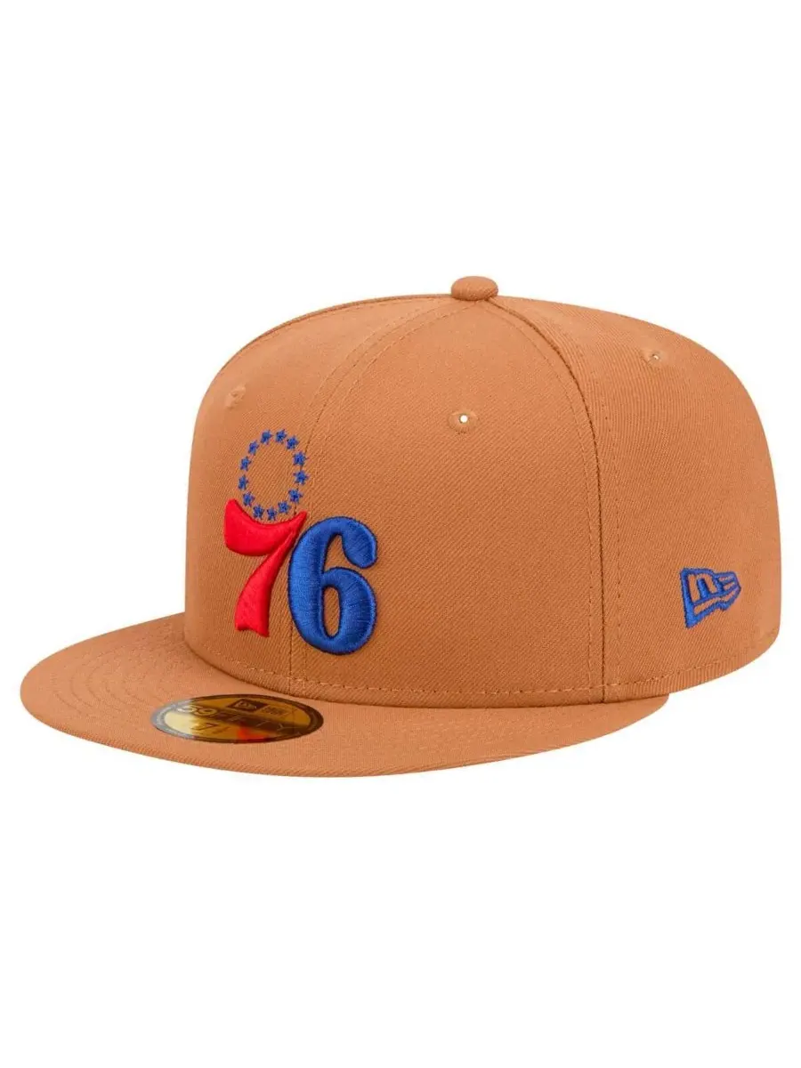 New Era Мужская бейсболка Philadelphia 76ers Color Pack 59FIFTY бежевого цвета — изображение 4 из 5, бежевый