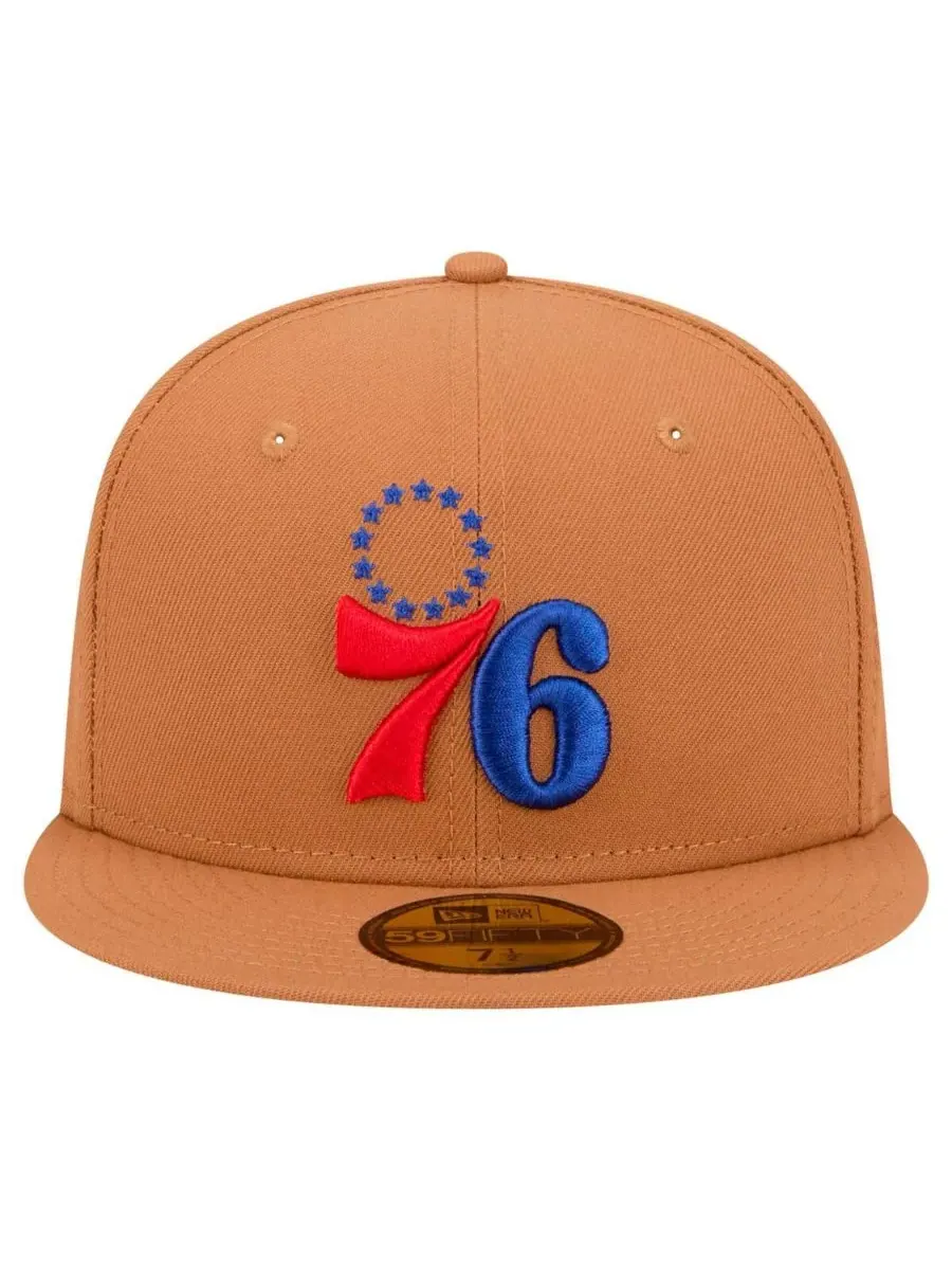 New Era Мужская бейсболка Philadelphia 76ers Color Pack 59FIFTY бежевого цвета — изображение 5 из 5, бежевый