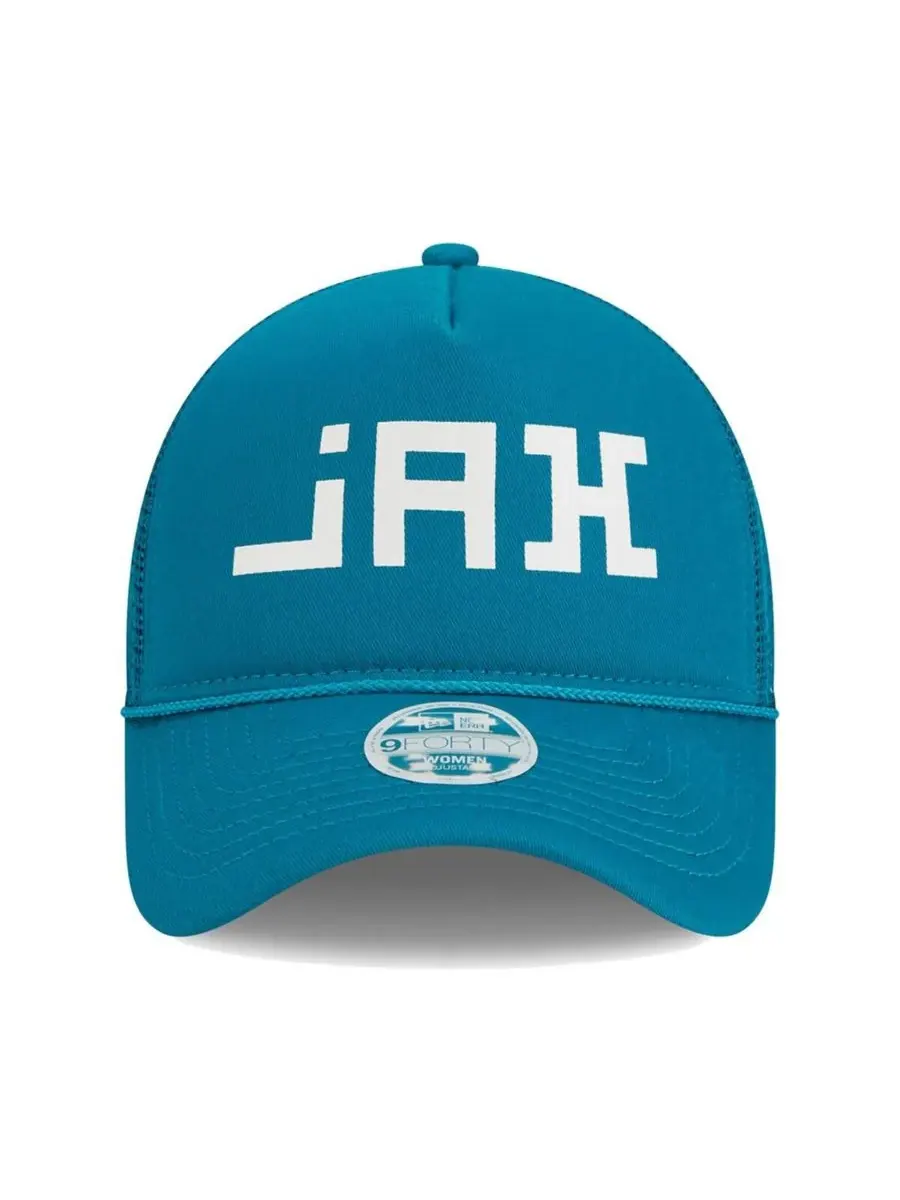 New Era Женская бирюзовая регулируемая кепка Jacksonville Jaguars McGee Trucker 9FORTY — изображение 2 из 4, бирюзовый
