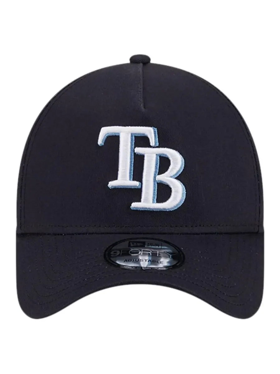 New Era Мужская регулируемая кепка A-Frame 9Forty в темно-синих цветах команды Tampa Bay Rays — изображение 4 из 4