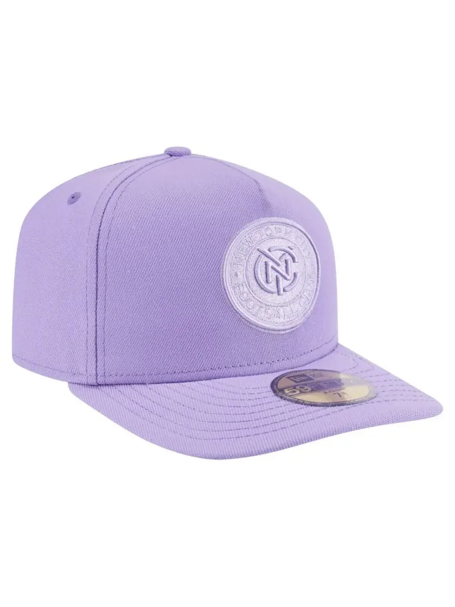 New Era Мужская фиолетовая кепка New York City FC Color Pack A-Frame 59FIFTY Fitted Hat — изображение 4 из 5, фиолетовый