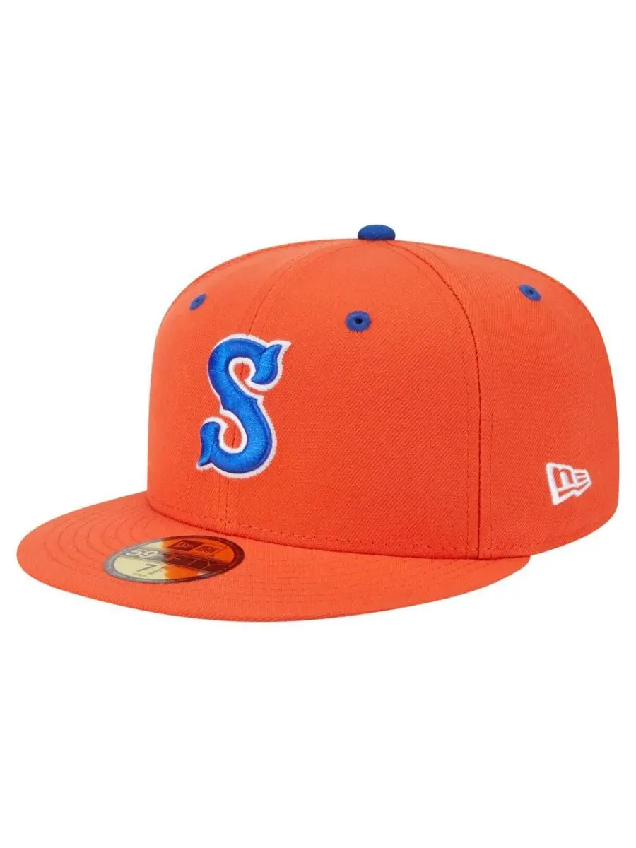 New Era Мужская оранжевая бейсболка Syracuse Mets из коллекции Authentic 59FIFTY