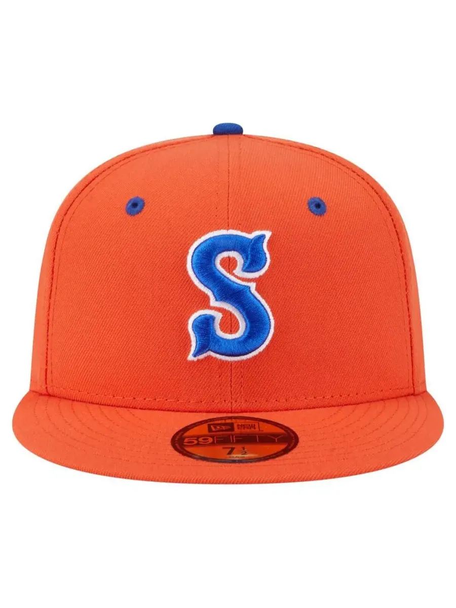 New Era Мужская оранжевая бейсболка Syracuse Mets из коллекции Authentic 59FIFTY — изображение 2 из 4, оранжевый