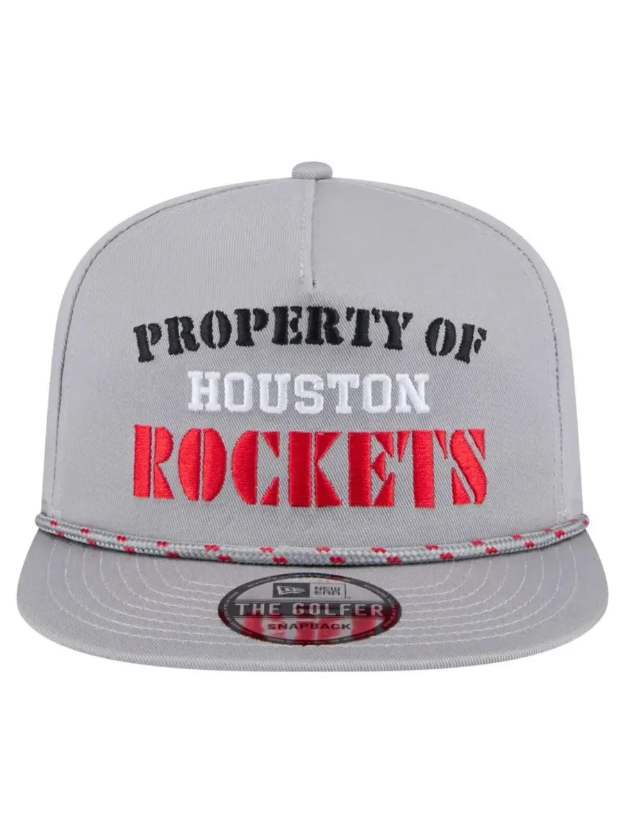 New Era Мужская серая кепка-снепбек Houston Rockets в стиле ретро от Property Of Golfer — изображение 2 из 4, серый
