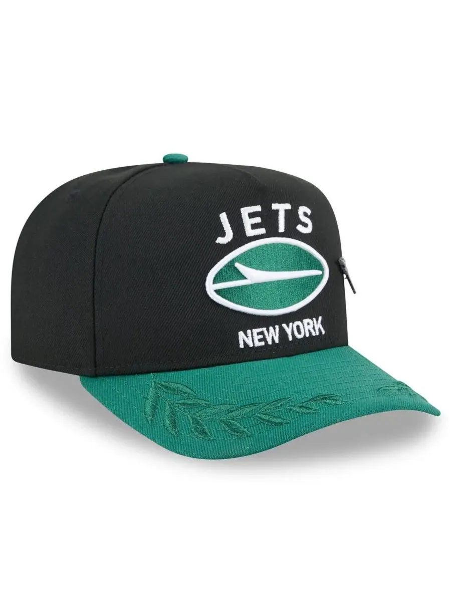New Era Мужская кепка New York Jets 2025 NFL Draft On Stage A-Frame 59FIFTY — изображение 4 из 5, черный зеленый