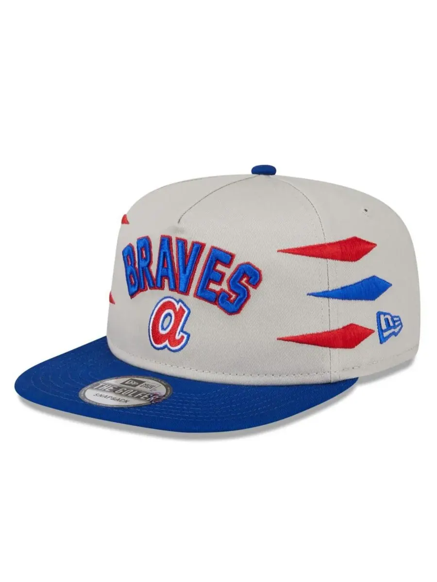 New Era Мужская кремовая кепка-бейсболка Atlanta Braves Iron Golfer Snapback
