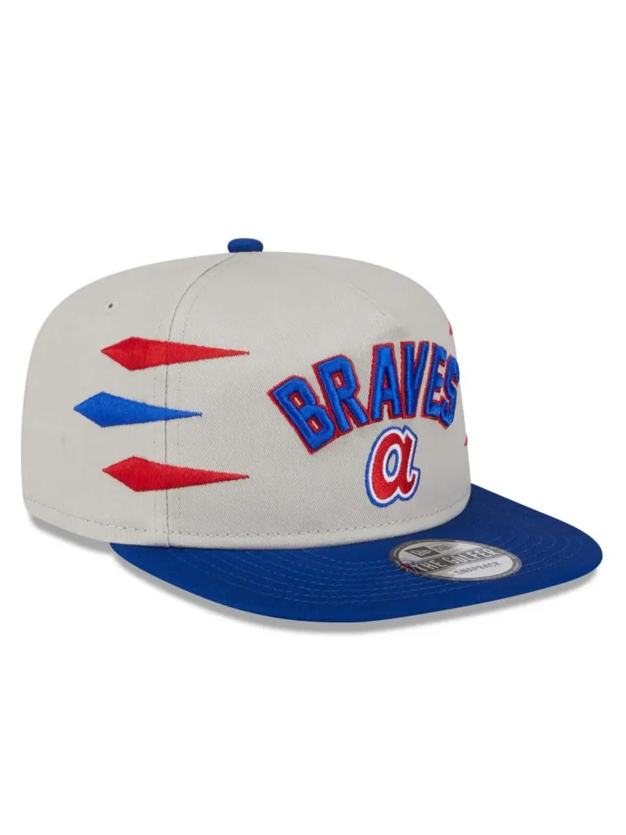 New Era Мужская кремовая кепка-бейсболка Atlanta Braves Iron Golfer Snapback — изображение 3 из 4, бежевый