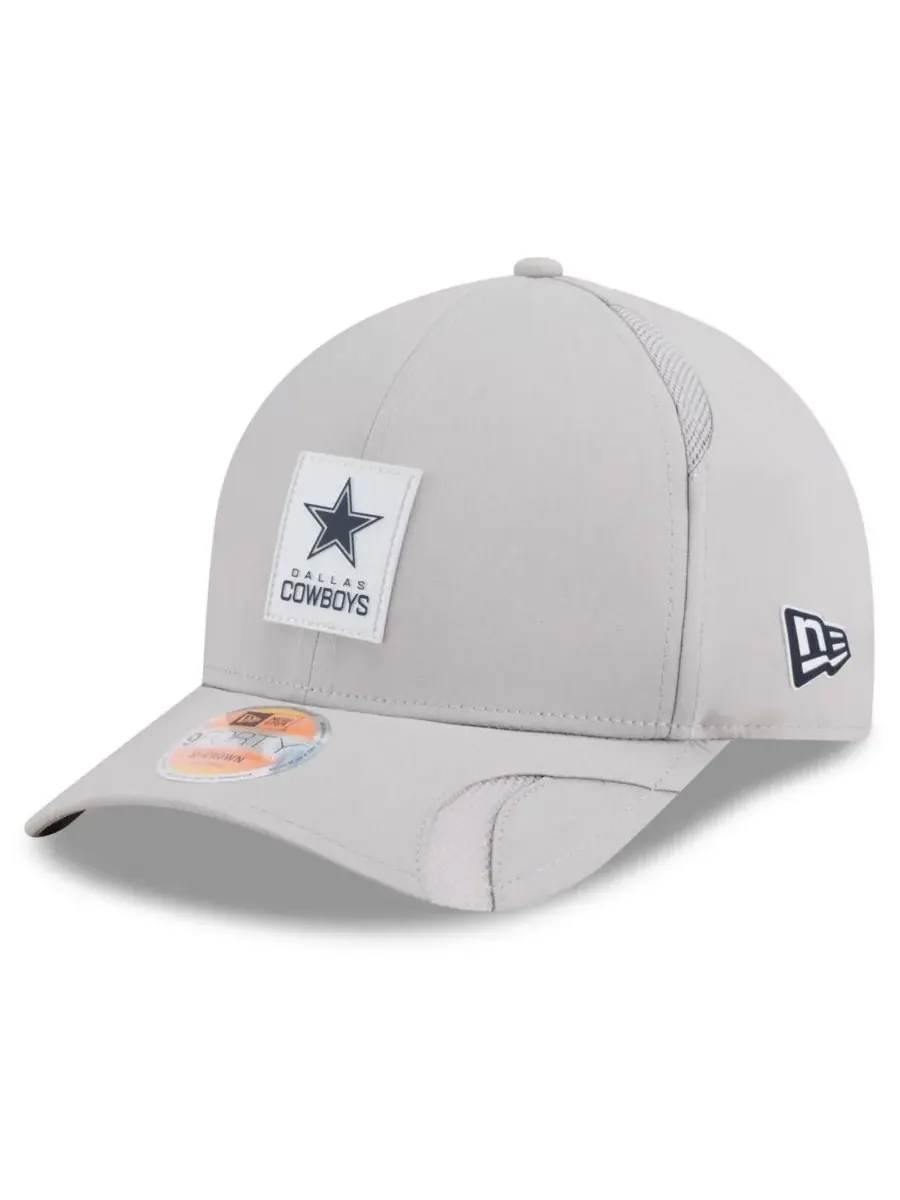 New Era Мужская серая регулируемая кепка Dallas Cowboys 2025 Sideline M-Crown 9FORTY