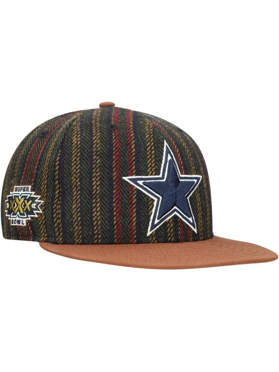 New Era Мужская винтажная бейсболка 59FIFTY с рисунком «елочка» и коричнево-бежевого цвета с